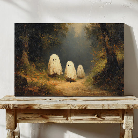 Whimsical Spirits in a Misty Forest