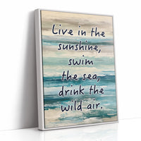 Live in the Sunshine — Coastal Abstract Quote Print