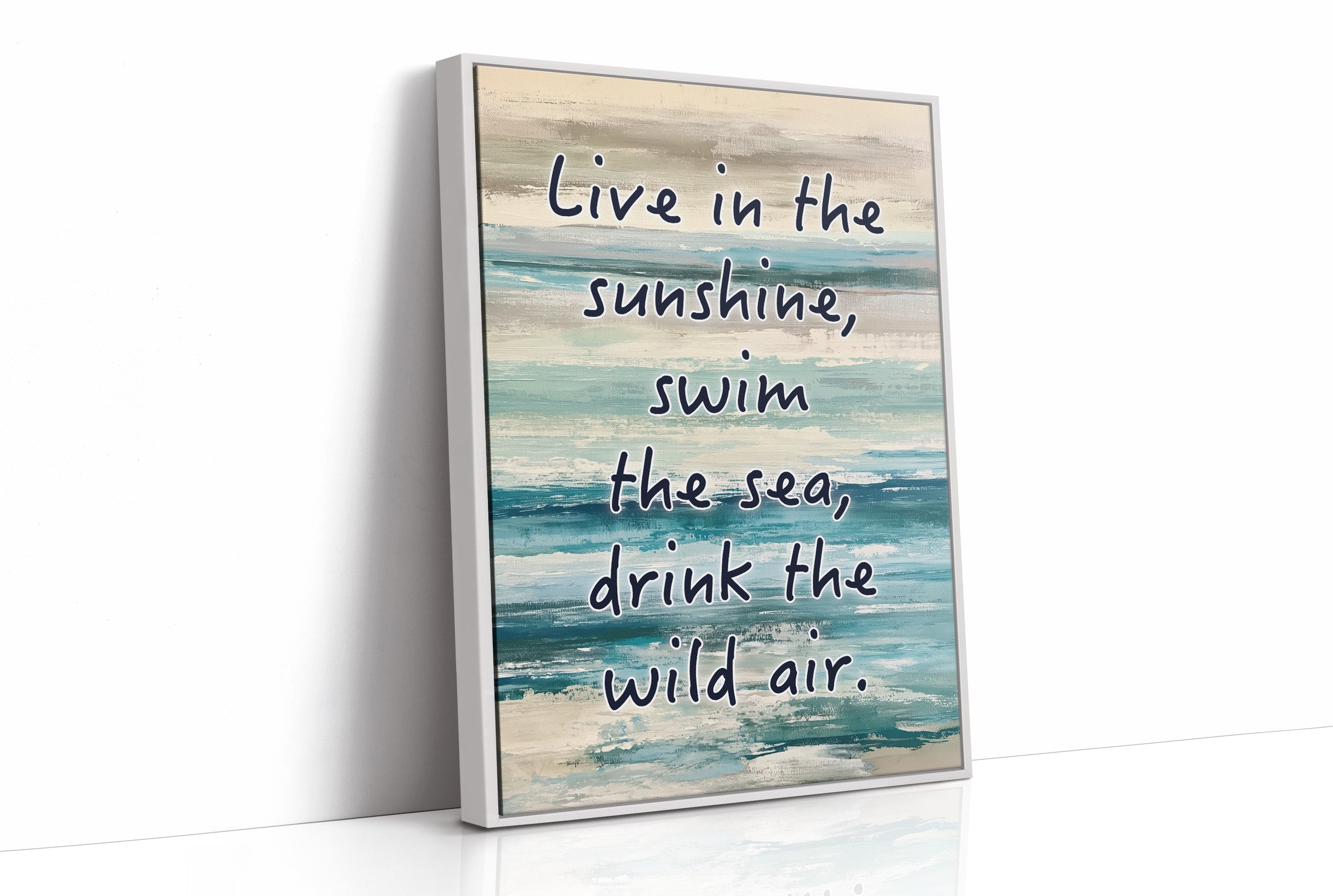 Live in the Sunshine — Coastal Abstract Quote Print