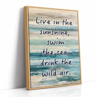 Live in the Sunshine — Coastal Abstract Quote Print