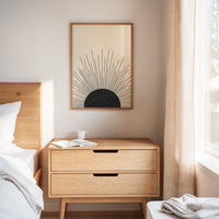 Minimal Black Sunburst Rising
