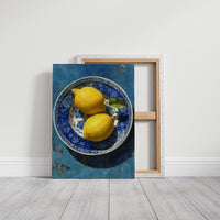 Lemons on Indigo Porcelain