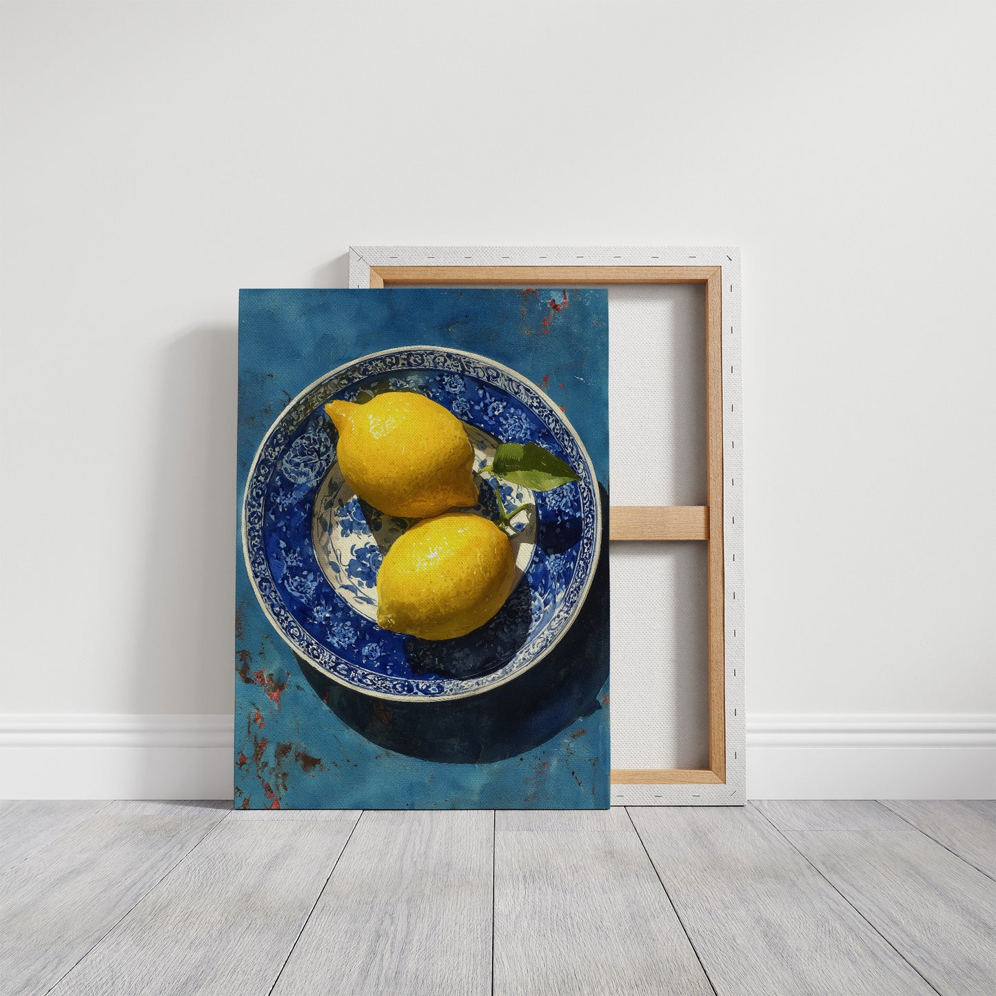 Lemons on Indigo Porcelain
