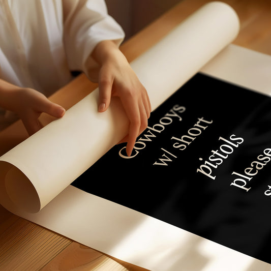 Cowboys With Short Pistols Stand Close