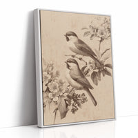 Chickadees Among Cherry Blossoms