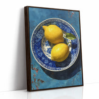 Lemons on Indigo Porcelain