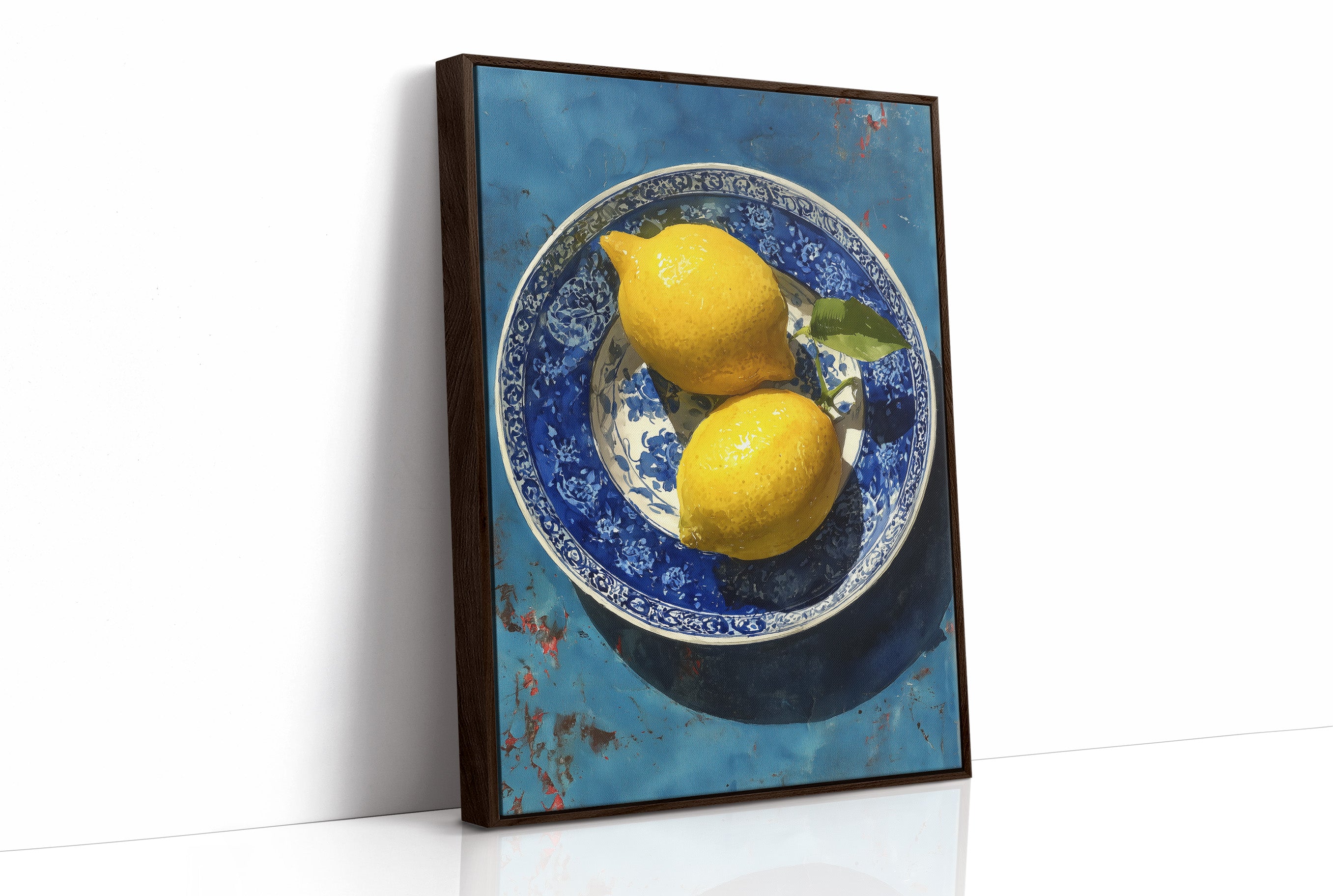 Lemons on Indigo Porcelain
