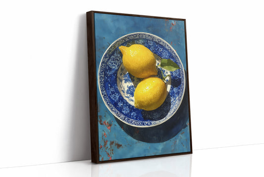 Lemons on Indigo Porcelain