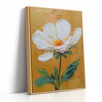 One White Bloom on Gold