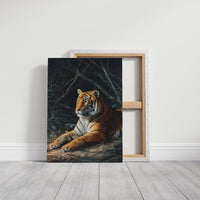 Regal Tiger Against Midnight Marble