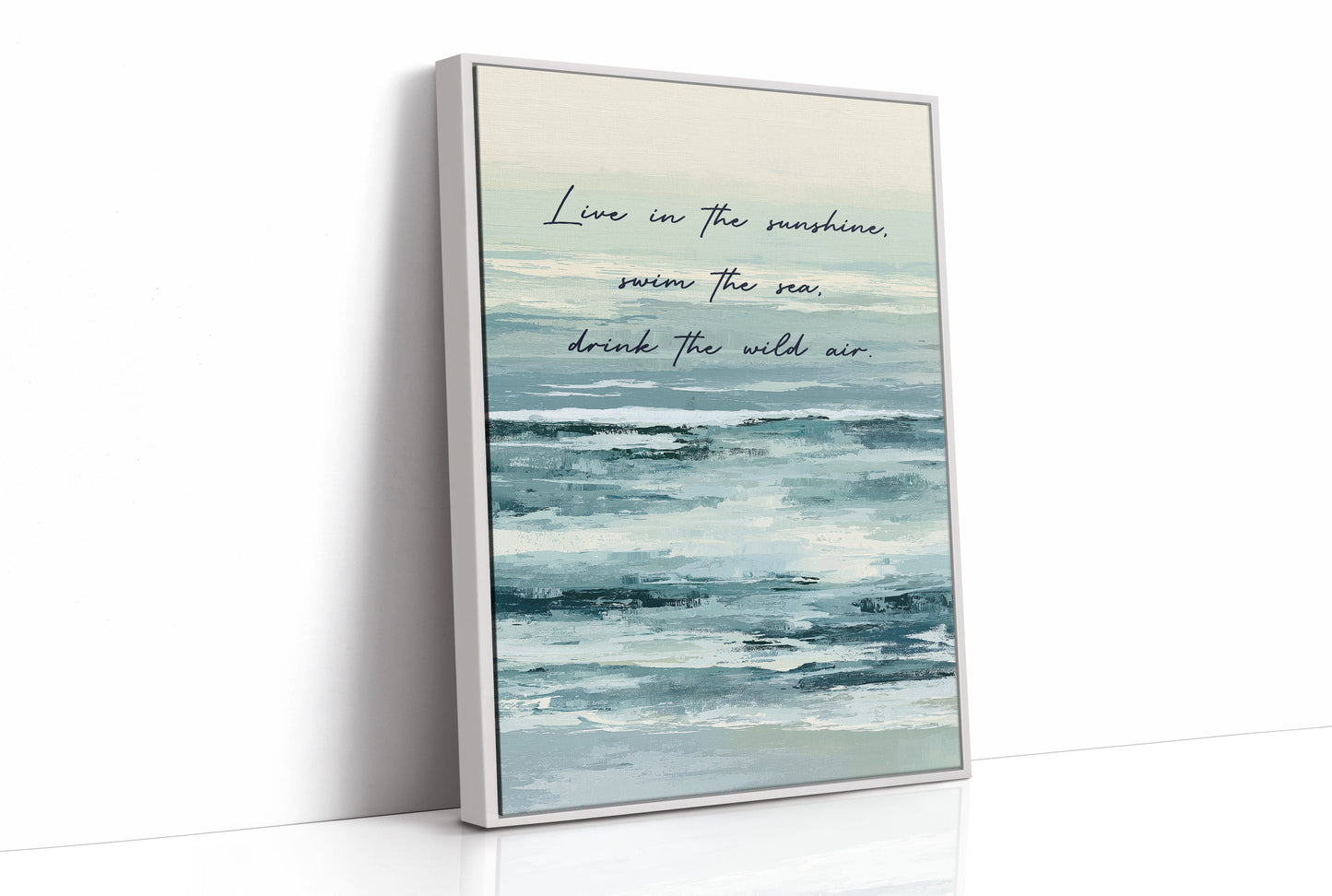 Live in the Sunshine — Seafoam Abstract Quote Print