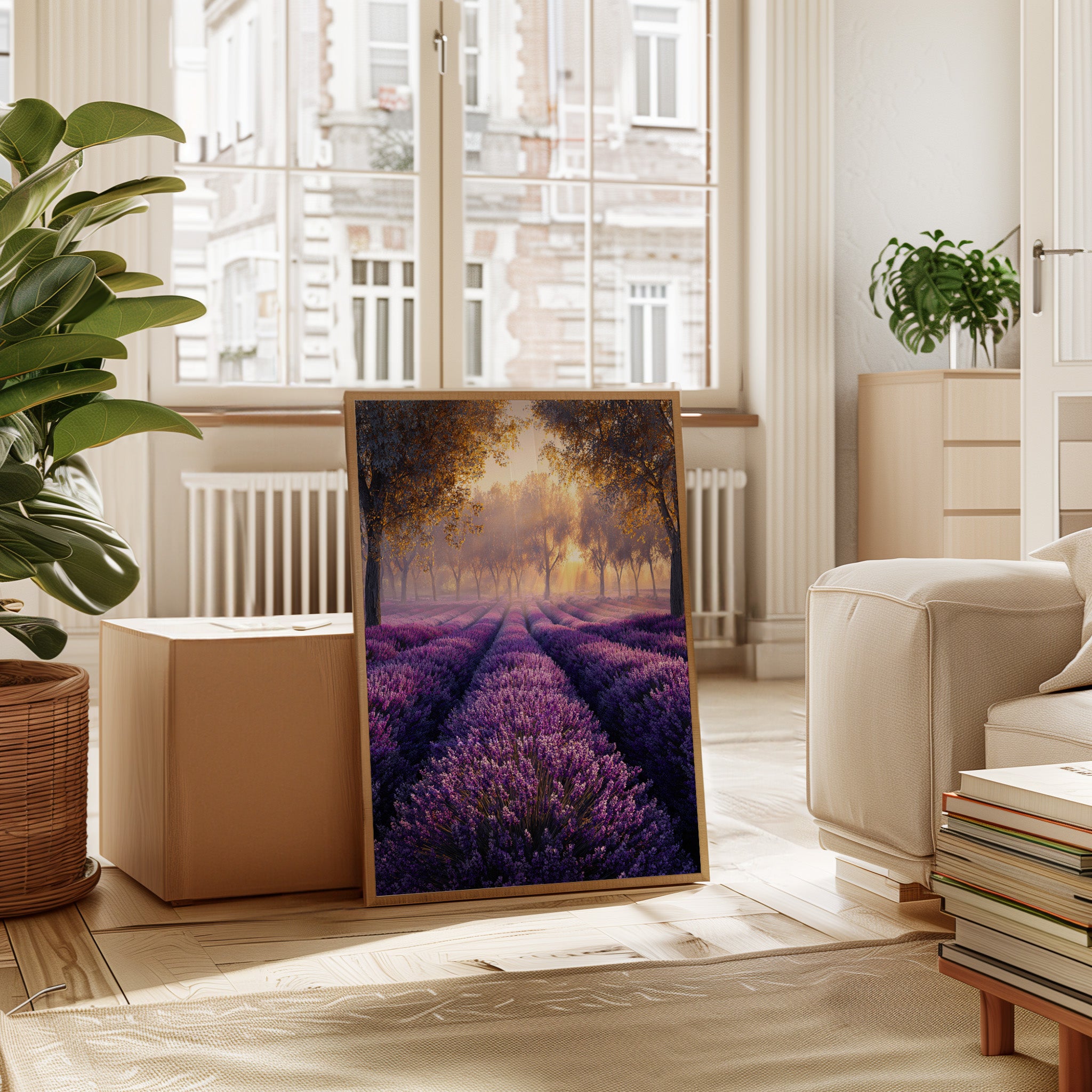 Lavender Fields in Golden Light