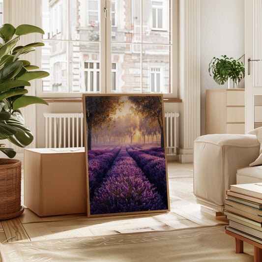 Lavender Fields in Golden Light