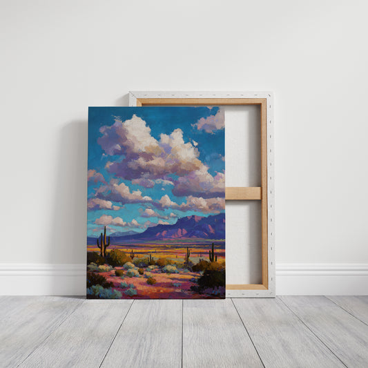 Desert Symphony Under Lavender Clouds