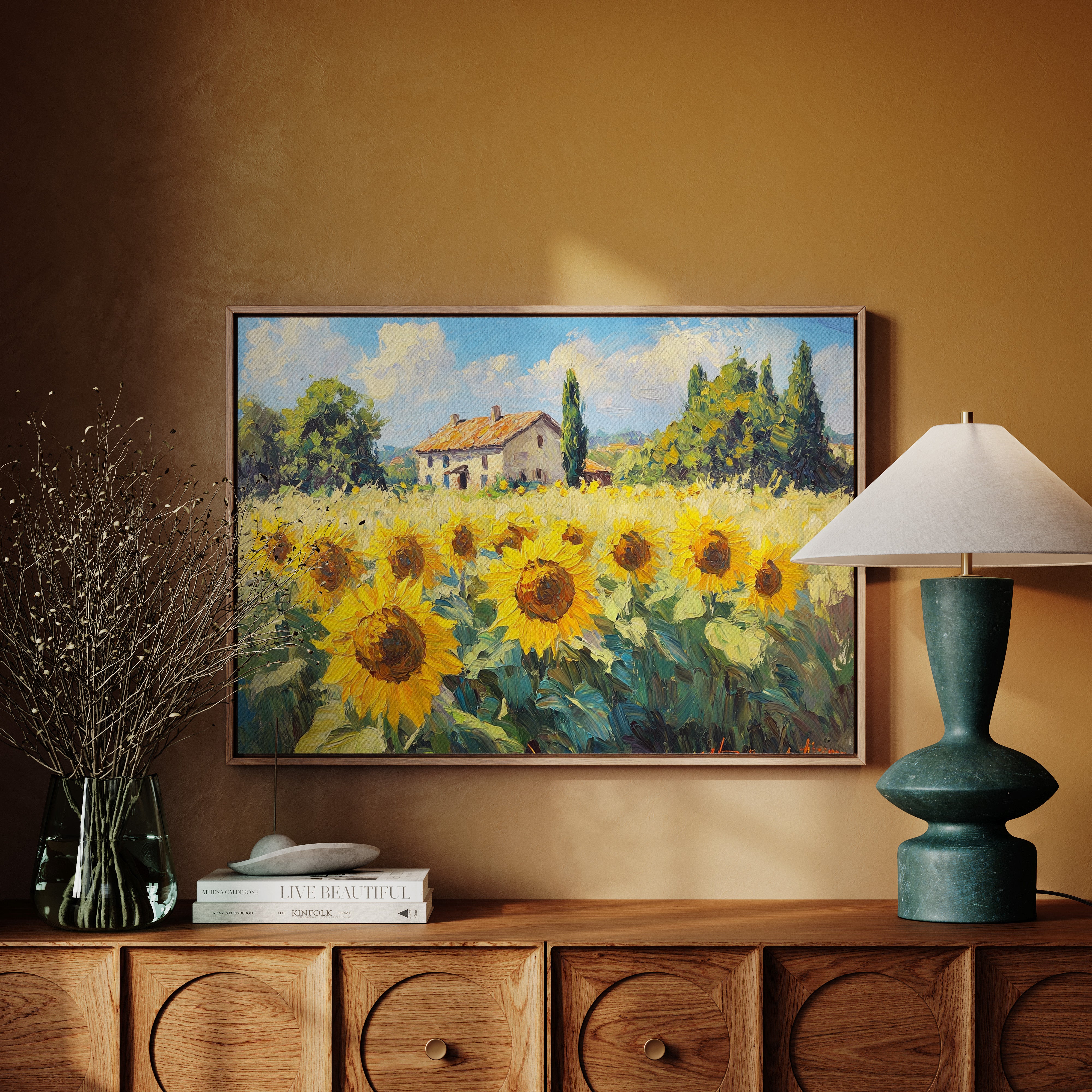 Summer Blooms Near Tuscan Stone