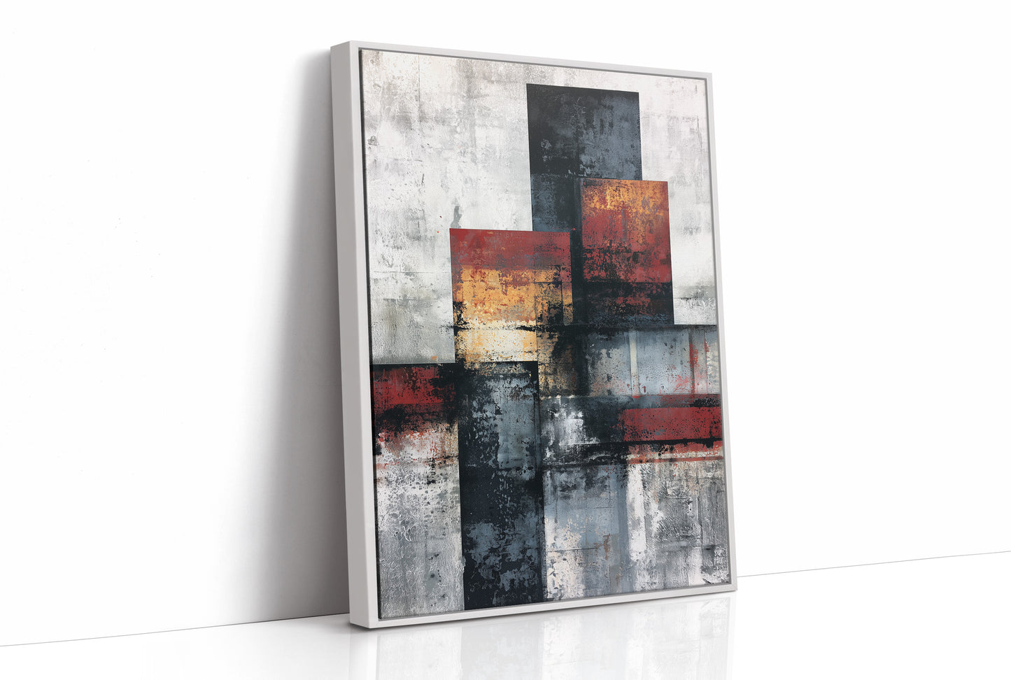 Rust and Concrete — Industrial Color Block Abstract