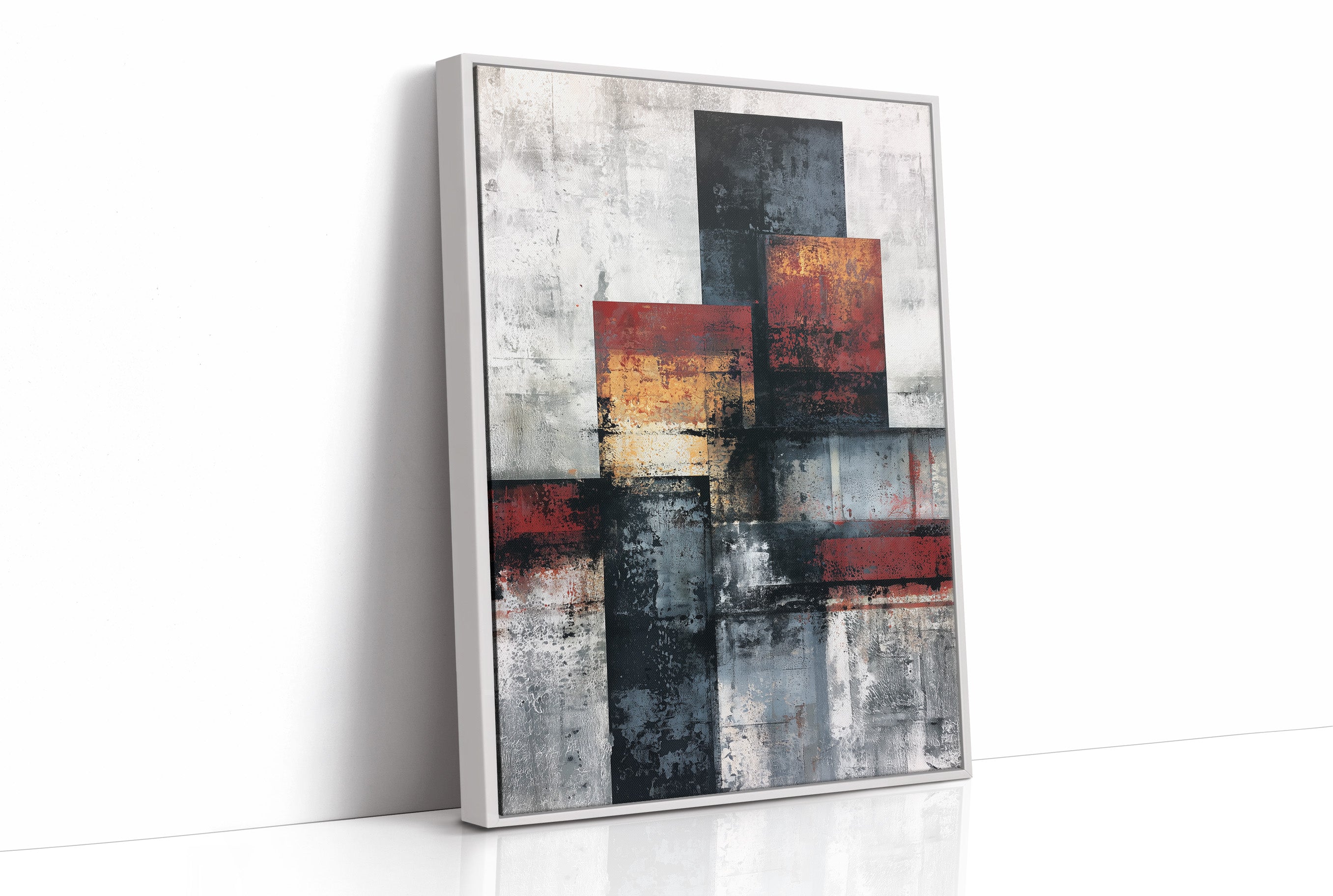 Rust and Concrete — Industrial Color Block Abstract
