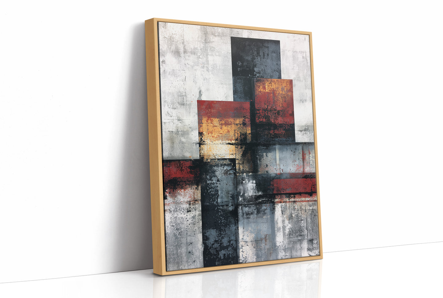 Rust and Concrete — Industrial Color Block Abstract