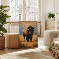 Majestic Bison in Golden Grasslands