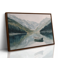 Lone Boat Mirrors Mountain Peace