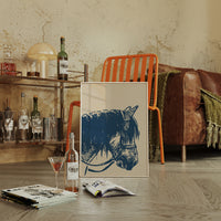 Midnight Blue Stallion Speaks Softly