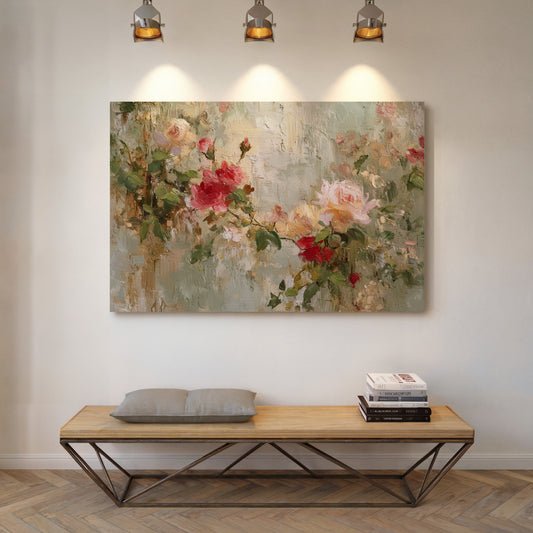 Petals Paint the Silent Wall