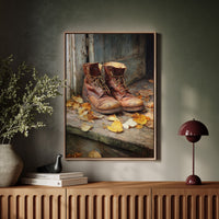 Autumn Leaves Meet Weathered Leather