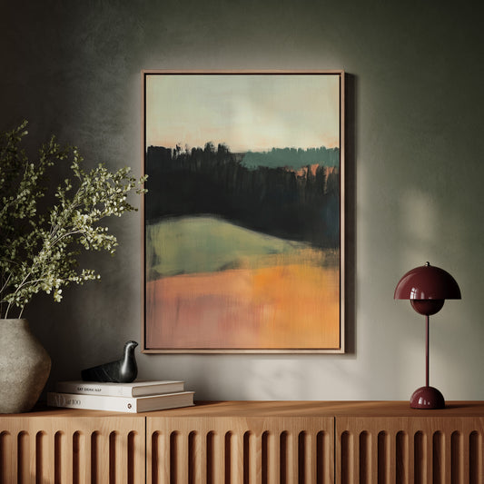 Forest Lines Meet Coral Dawn