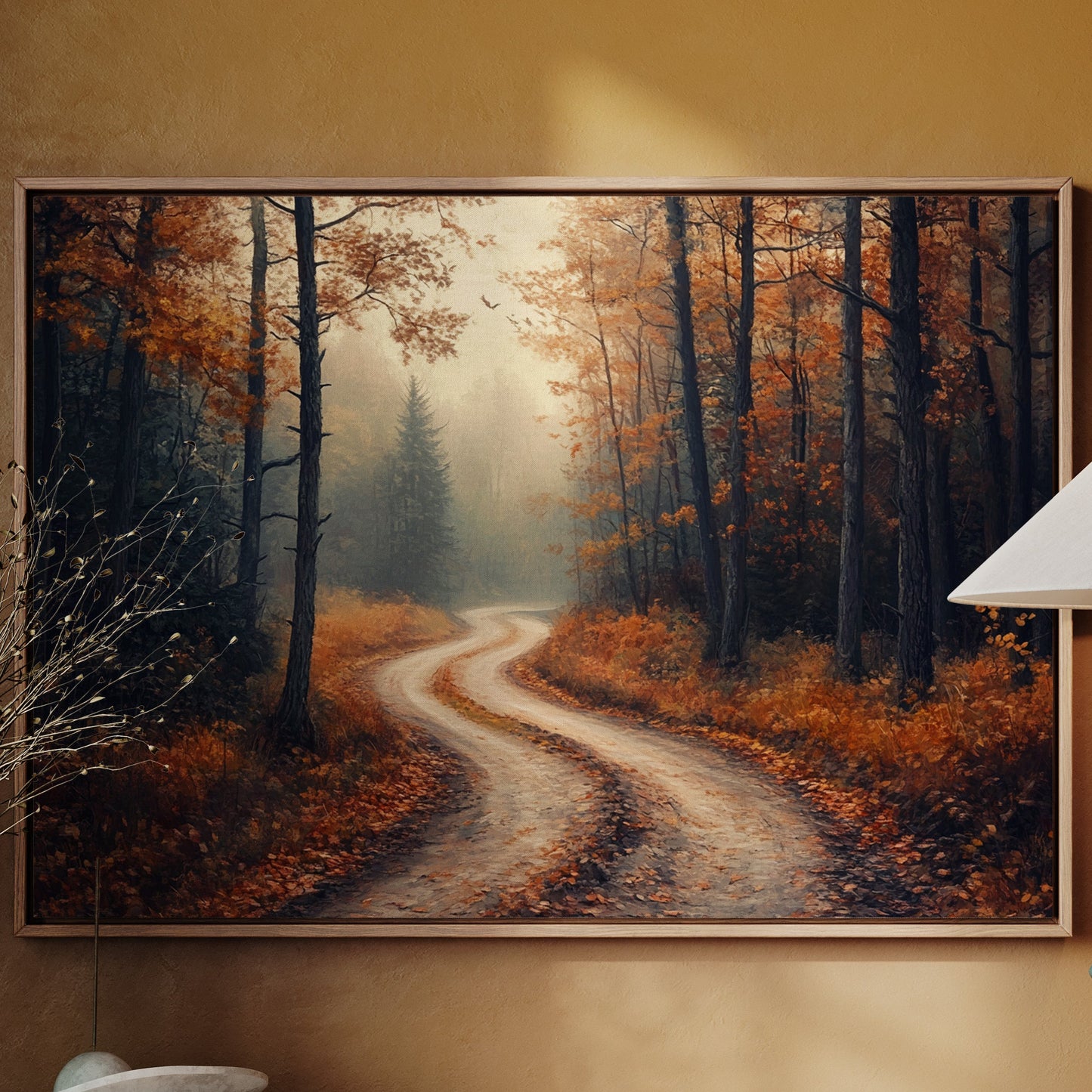Autumn Roads Wind Through Golden Mist