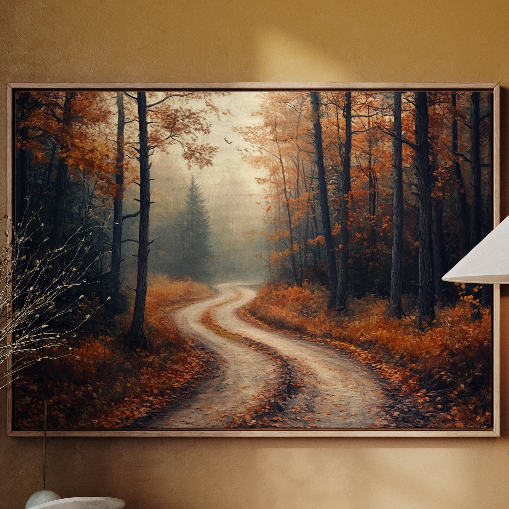 Autumn Roads Wind Through Golden Mist