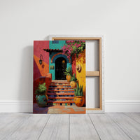 Bougainvillea Graces Mexican Tile Steps