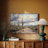 Desert Path Beckons Storm Clouds
