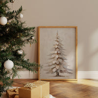 Snow Pine Stands In Gentle Light