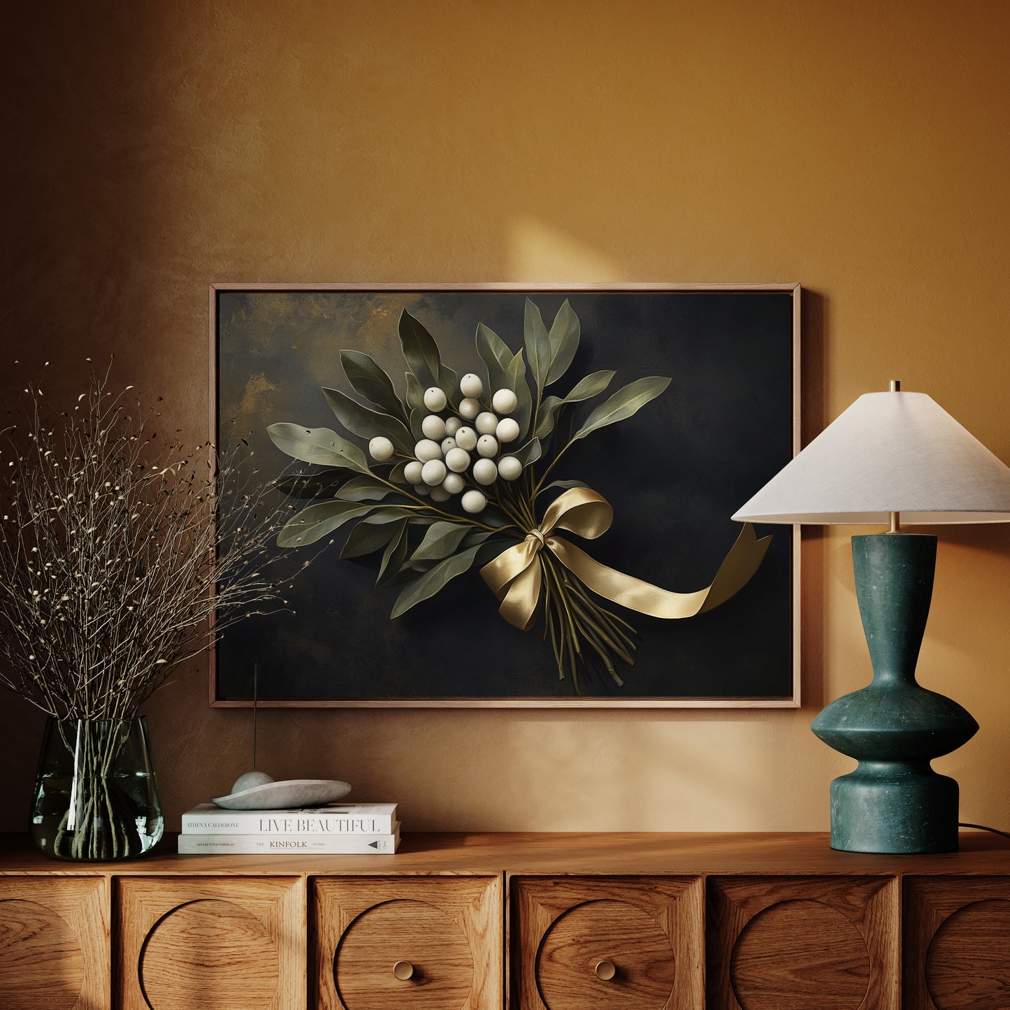 Winter Berries Bound In Golden Light