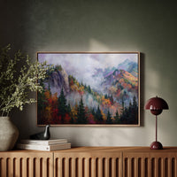 Autumn Mists Crown Mountain Peaks