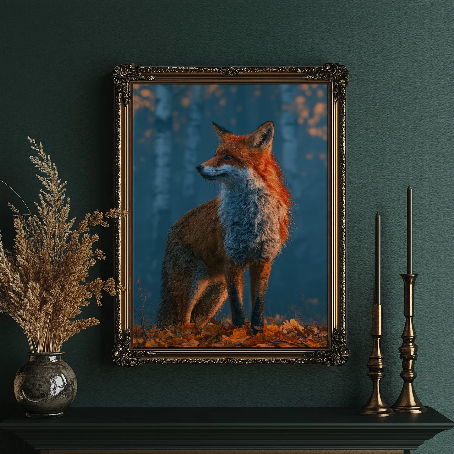 Fox in Frosted Amber Light
