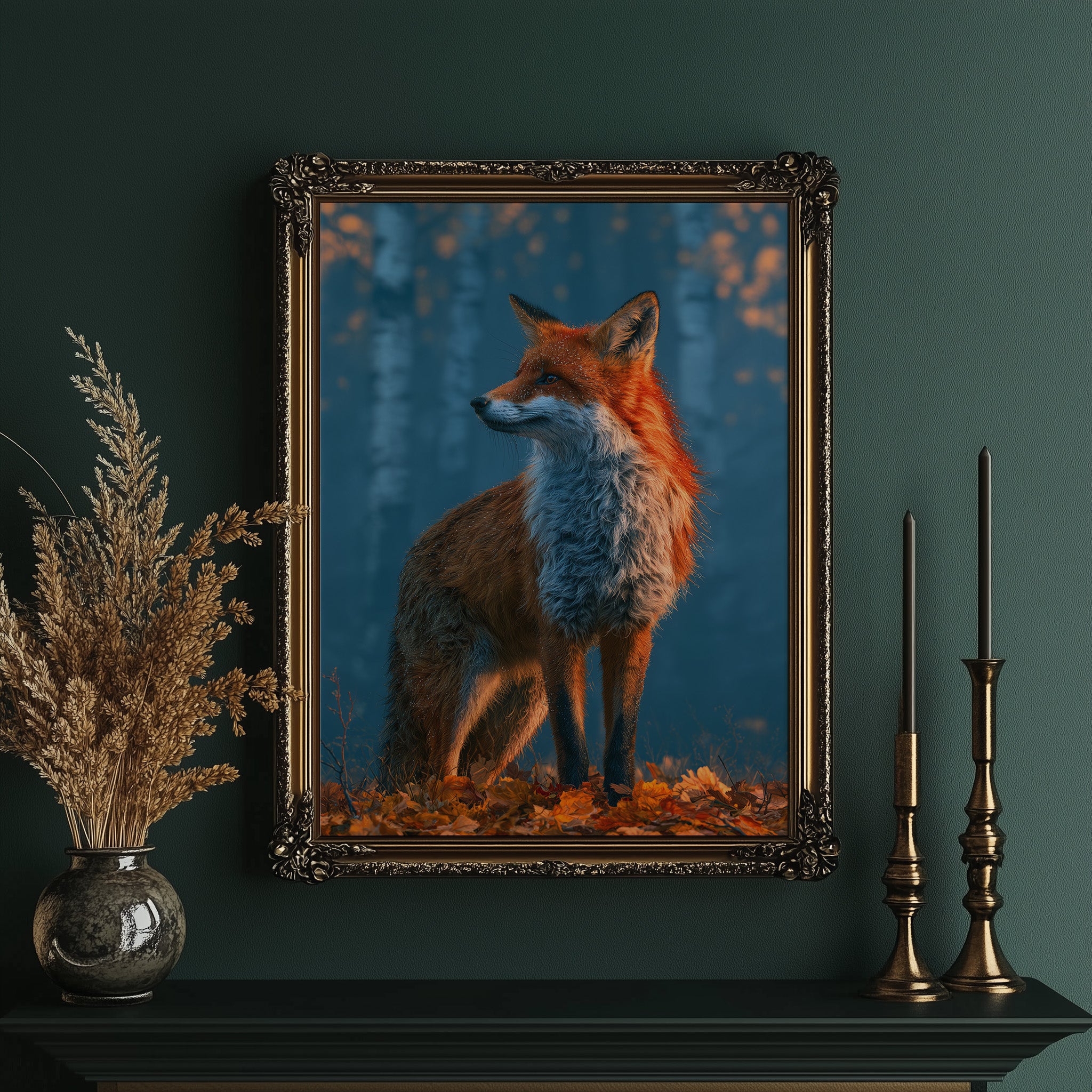 Fox in Frosted Amber Light