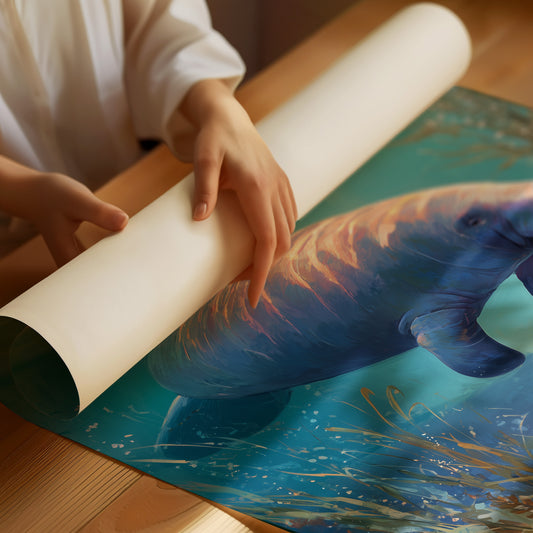 Gentle Giant Glides Through Crystal Waters