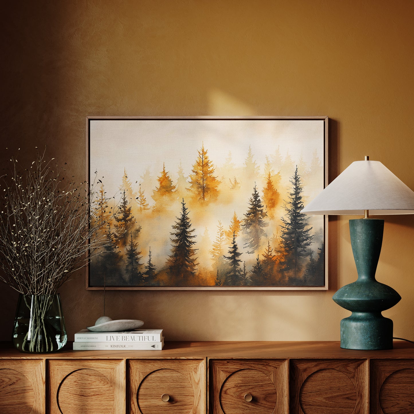 Evergreens Dance In Golden Light