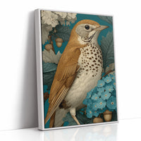The Thrush Among Forget-Me-Nots