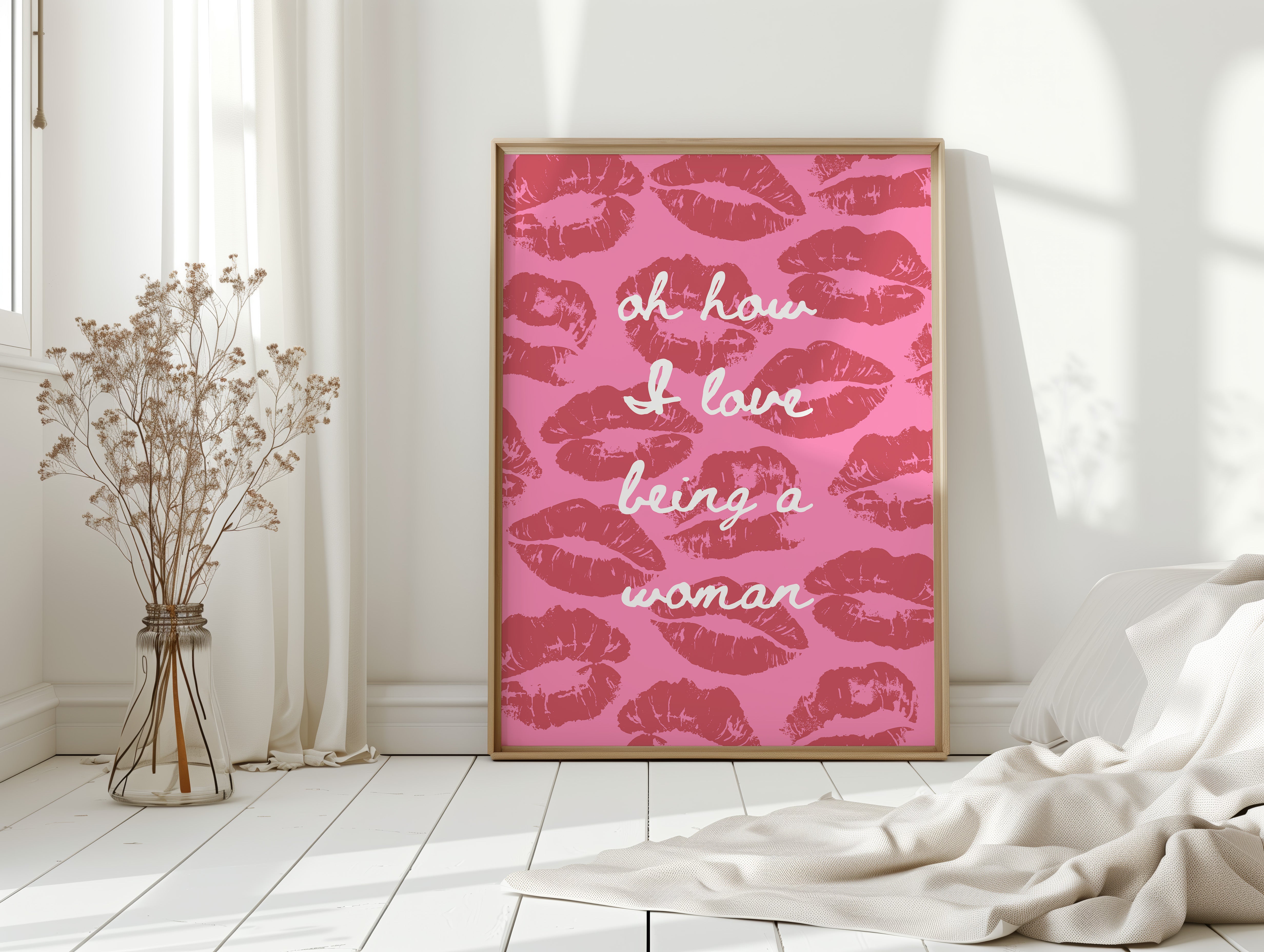 Pink Kisses Paint Sweet Messages