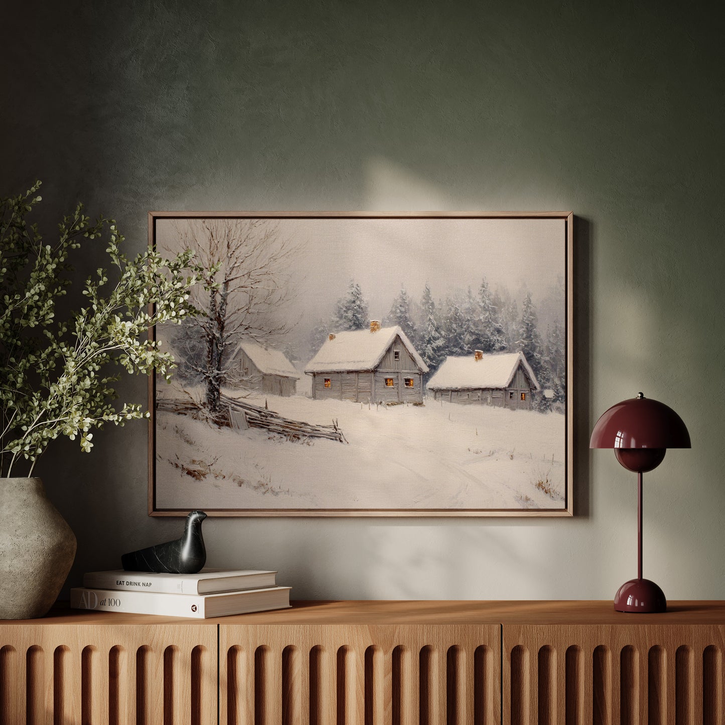 Cottages Beneath a Winter Veil