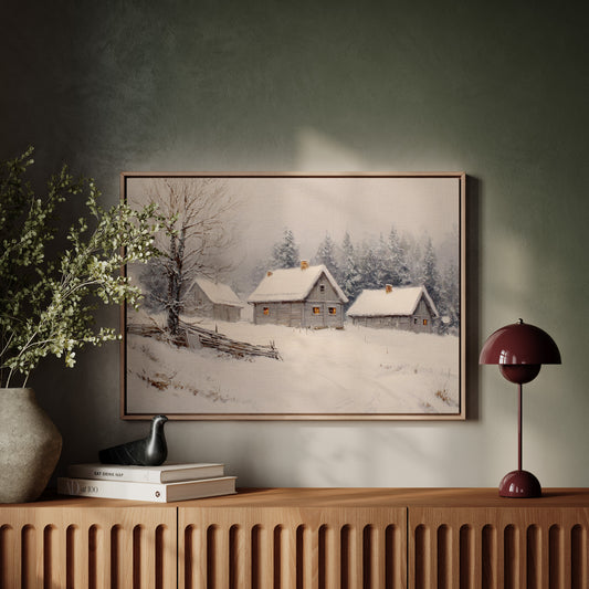 Cottages Beneath a Winter Veil
