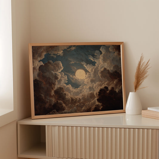 The Moon Breaks Through Clouds