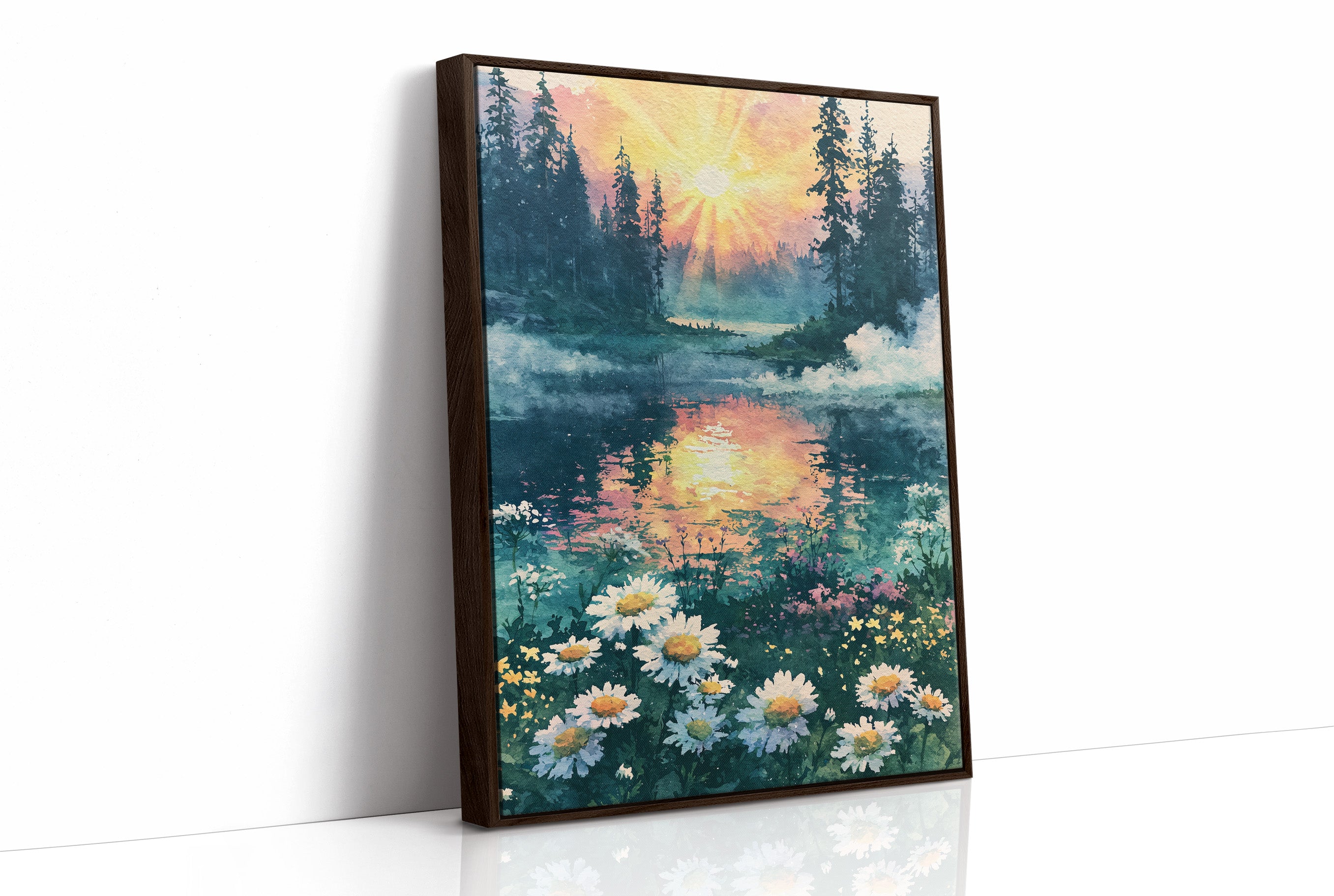 Sunrise Reflected on the Forest Pond