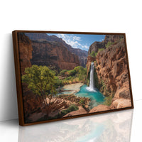 Turquoise Waters Dance Through Canyon Walls