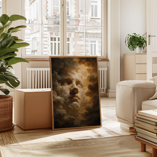 A Face Amongst Golden Clouds