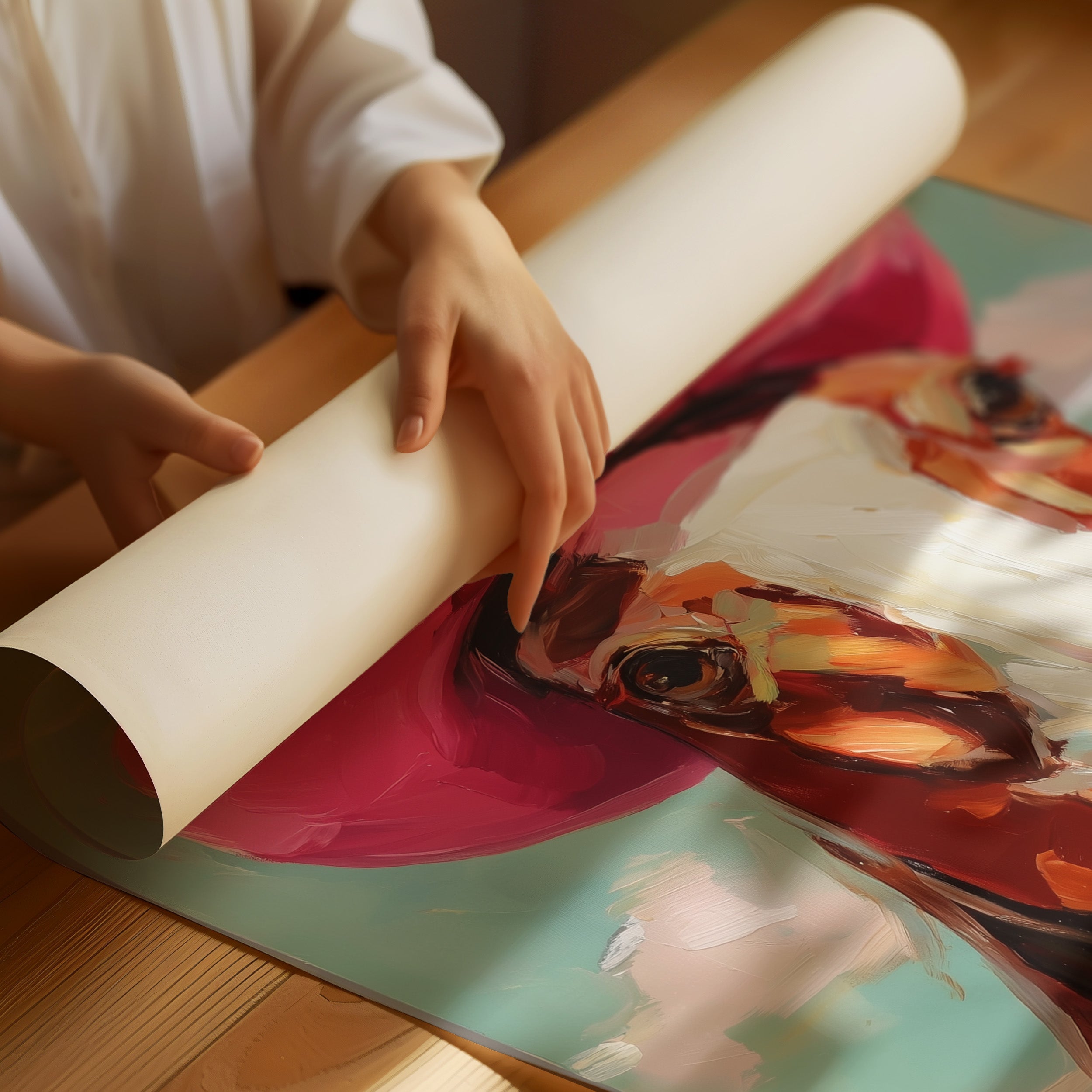 Pink Cowgirl Rides Through Turquoise Skies