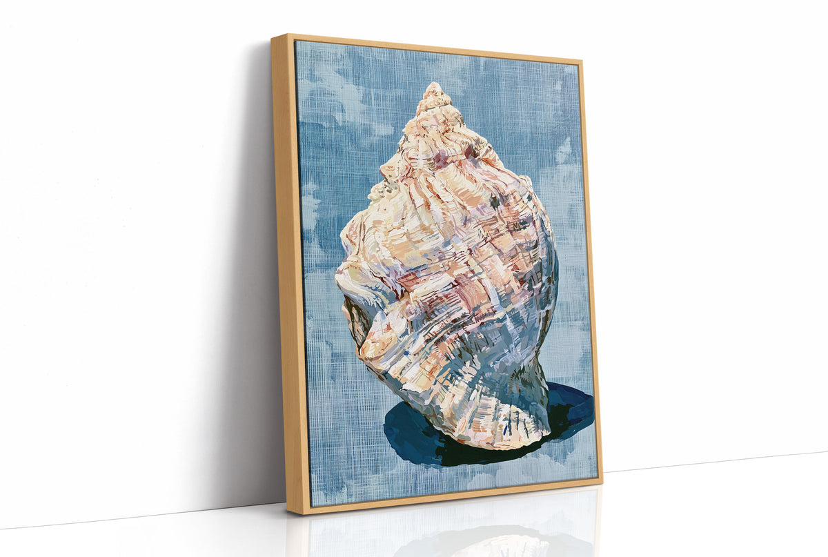 Weathered Conch, Woven Blue