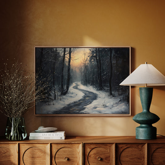 Winter Path Beckons Golden Dawn